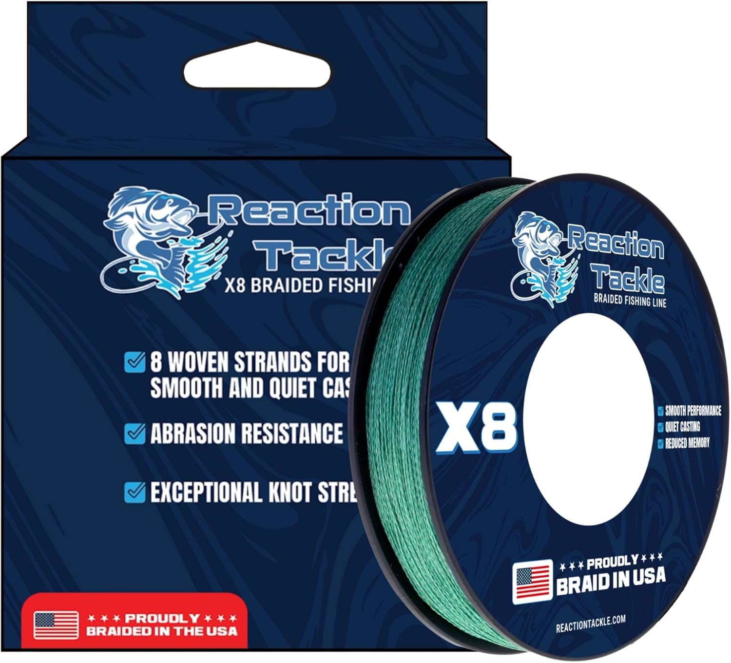 Braided in The USA Fishing Line - 4X/5X/8X Available- Versatile for Freshwater or Saltwater 8X Green 10 LB (150 yards)