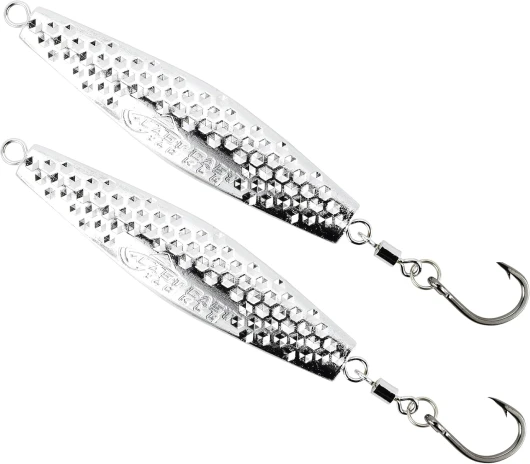 2-8oz Chrome Hammered Hex Diamond Jig - 2 Pack - 3 Sizes to Choose from