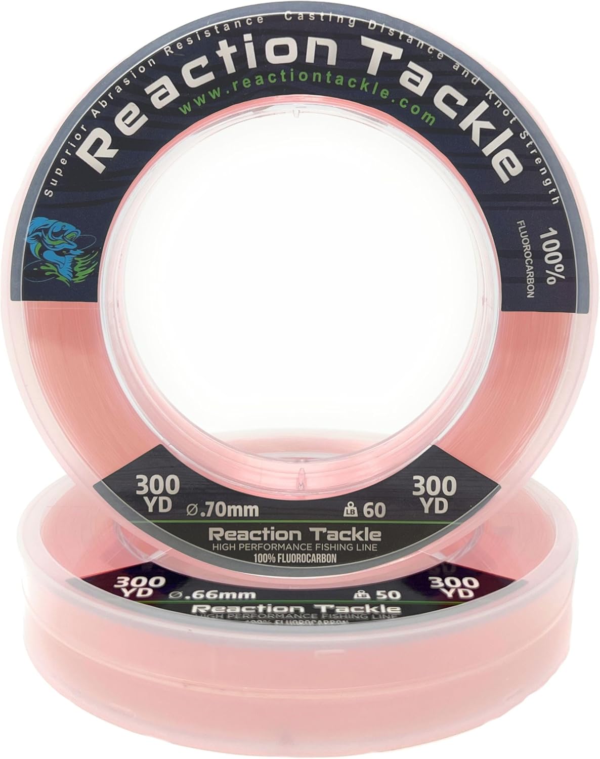 100% Pure Fluorocarbon Fishing Line - High Strength, Abrasion-Resistant, Fast-Sinking, Virtually Invisible, with Added Sensitivity - Ideal for Saltwater and Freshwater Leader Line Pink 40LB (50 yards)