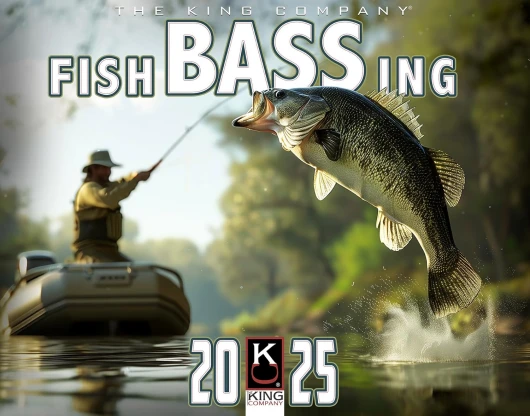 2025 Bass Fishing Wall Calendar 16-Month X-Large Size 14x22, Best Fishing Calendar by The KING Company-Monster Calendars (2025 Bass Fishing Wall Calendar)