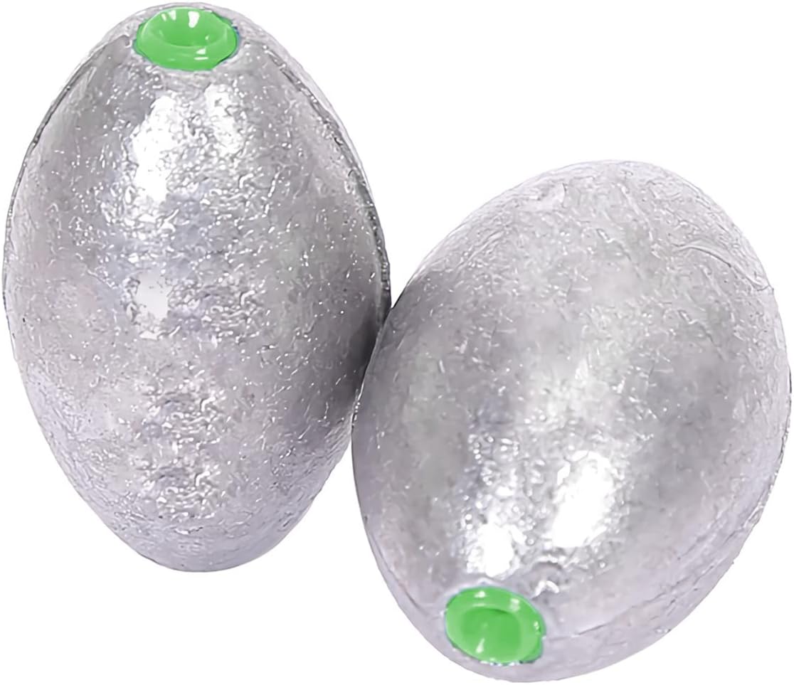 Removable Egg Lead Fishing Sinkers Saltwater Fishing Oval Sinkers Shot Drop Weight Sinker Set 1/10oz-10oz Size4 (3/8oz.) 20 pcs