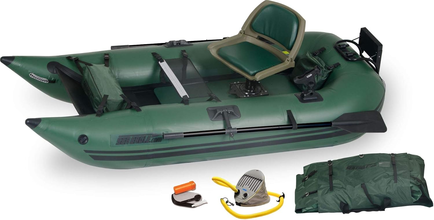 285 Frameless Inflatable 9’ Pontoon Fishing Boat - 1 Person- Lightweight, Portable-Perfect for Hunting & Fishing-Sets up in 5 Minutes 285FPB Frameless Fishing Boat Pro Package