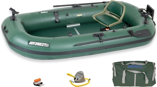 StealthStalker STS10 Frameless Inflatable 10'1" Green Fishing Boat for 1-2 People, Lightweight, Transportable, Stowable- for Rivers, Lakes, Bays