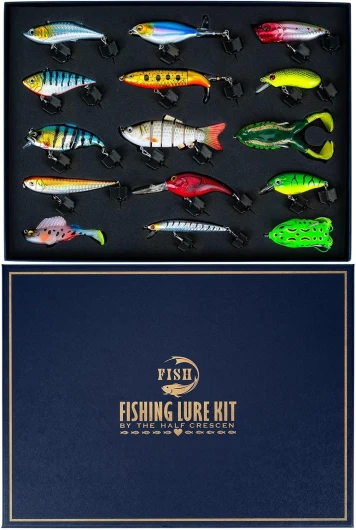 Fishing Lures Kit for Diving Bass/Trout/Pike with Lifelike Action, Fishing Gear Set for Freshwater and Saltwater