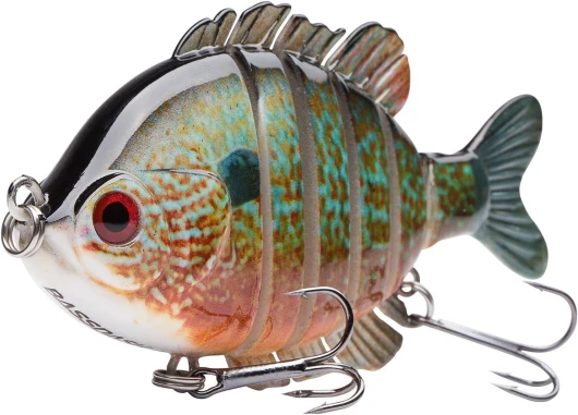 SwimPanfish Multi Jointed Panfish Bluegill Swimbaits Hard Topwater Bass Lures Fishing Lure Crank Saltwater 3.5in/0.85oz LONGEAR