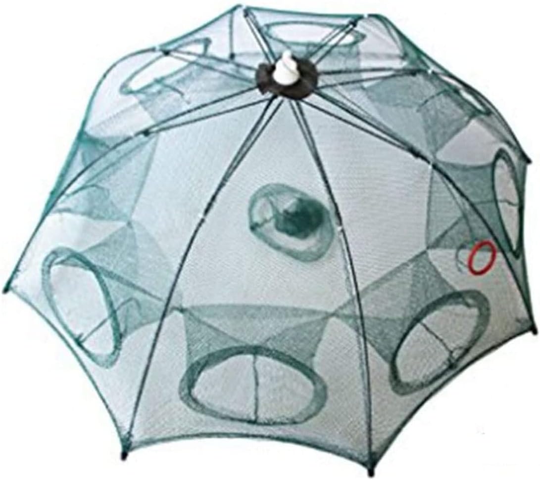 2 Pack Crawfish Trap，Crab Fish Trap,Foldable Fishing Bait Trap Cast Net Cage with 18 Feets Nylon Rope for Catching Small Bait Fish Eels Crab Lobster Minnows Shrimp 2 Pack