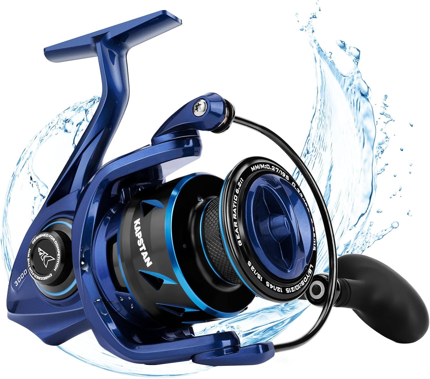 Kapstan Elite Saltwater Spinning Fishing Reel, Up to 55LBs Max Drag Big Game Fishing Reel, IPX6 Waterproof & Corrosion-Resistant Bearing System - Ideal Fishing Gifts for Saltwater Fishing A:Standard-Kapstan 3000