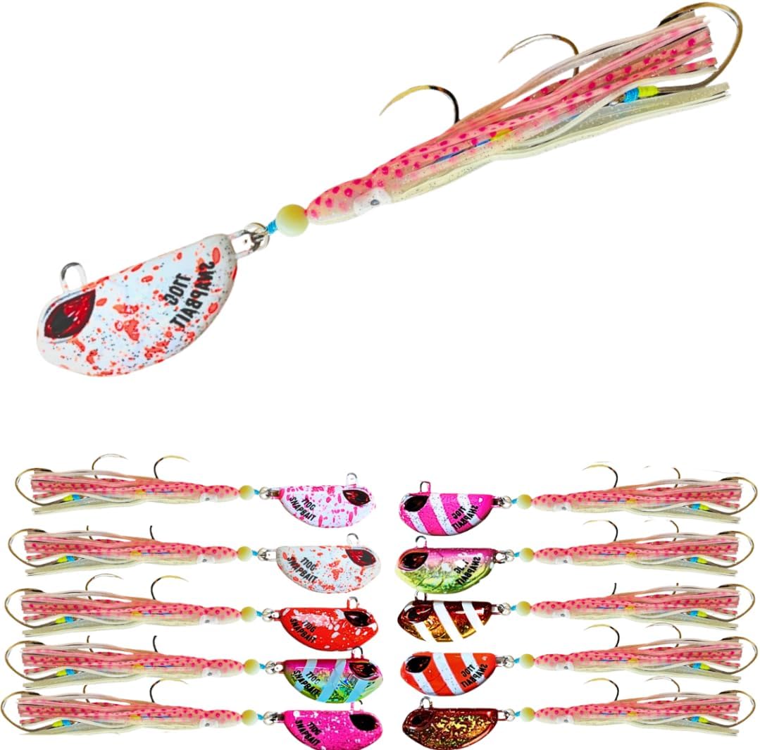 Triple Threat Fishing Lures and Jigs for Saltwater & Freshwater Fish - BKK Hooks - Lumo Orange Splash 2.8oz - 80g