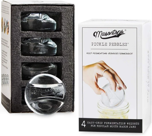Pickle Pebble Pesi di Vetro Infinity per la Fermentazione - Set di Pesi per la Fermentazione - Bocca Normal Fermentazione in Barattoli Mason