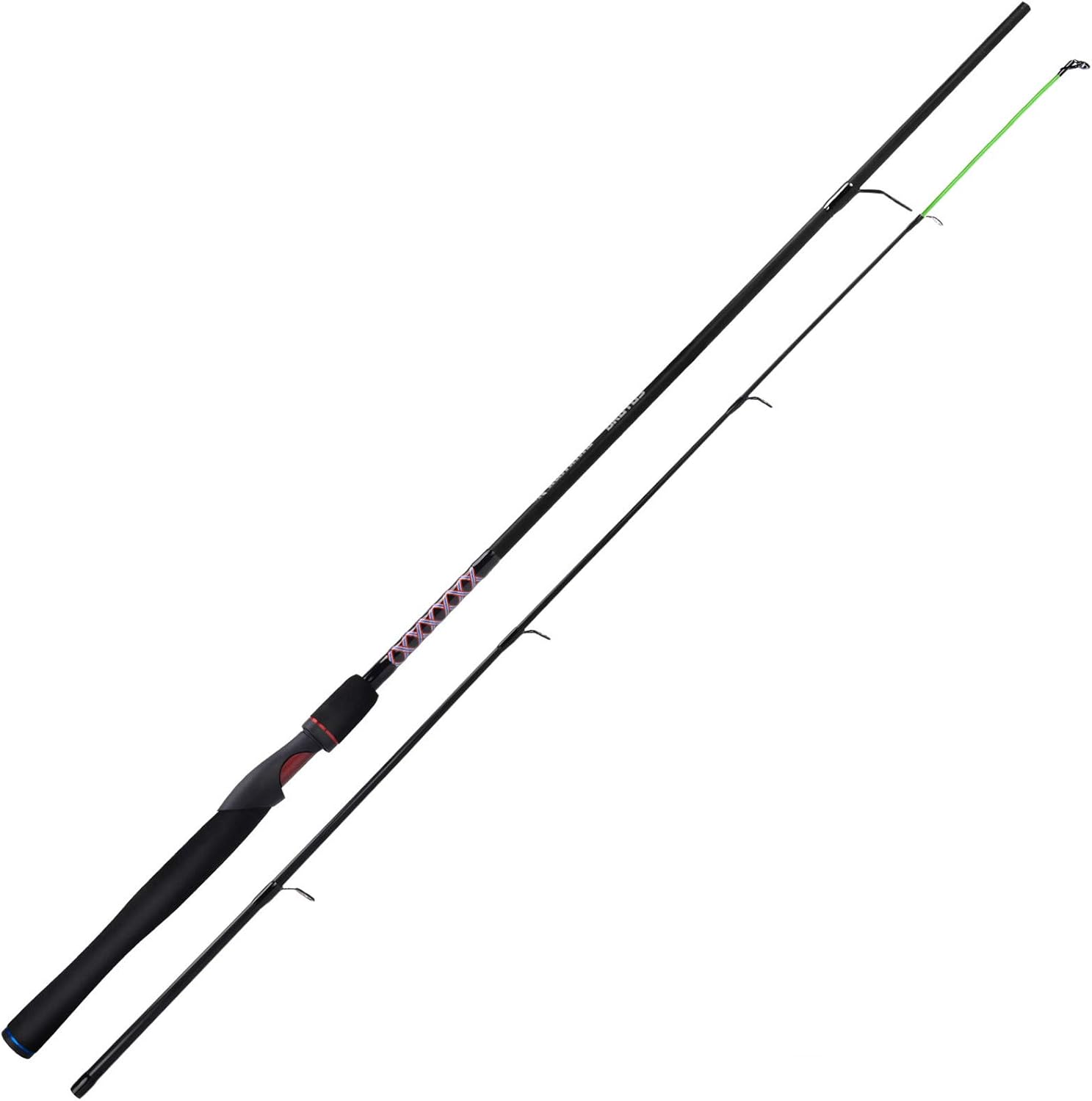 Brutus Spinning Rods & Casting Fishing Rods, Brute Tuff Composite Graphite & Glass Blanks, Stainless Steel Line Guides w/Zirconium Oxide Rings Tip Top, Chartreuse Strike Tip B:spin 5'6"- L - Mod-2pcs