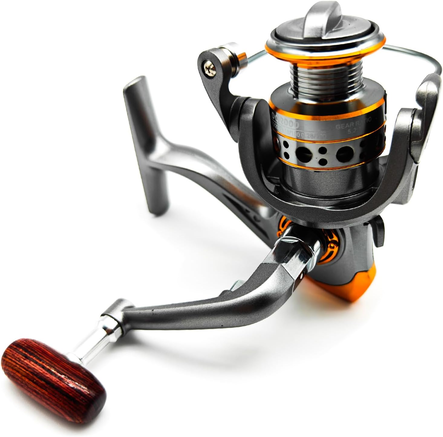 Spinning Reel,Freshwater Spinning Fishing Reels,CNC Alloy Wire Cup,5.2:1 Gear Ratio,2000,Max Drag 22Lbs,Smooth Fresh and Saltwater Fishing Reel
