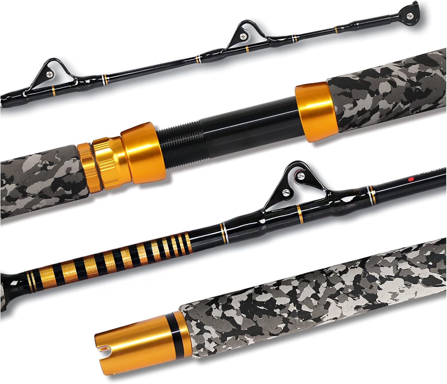 1-Piece Saltwater Offshore Trolling Rod 6-Feet Big Game Rod Conventional Boat Fishing Pole 80-120lbs Straight