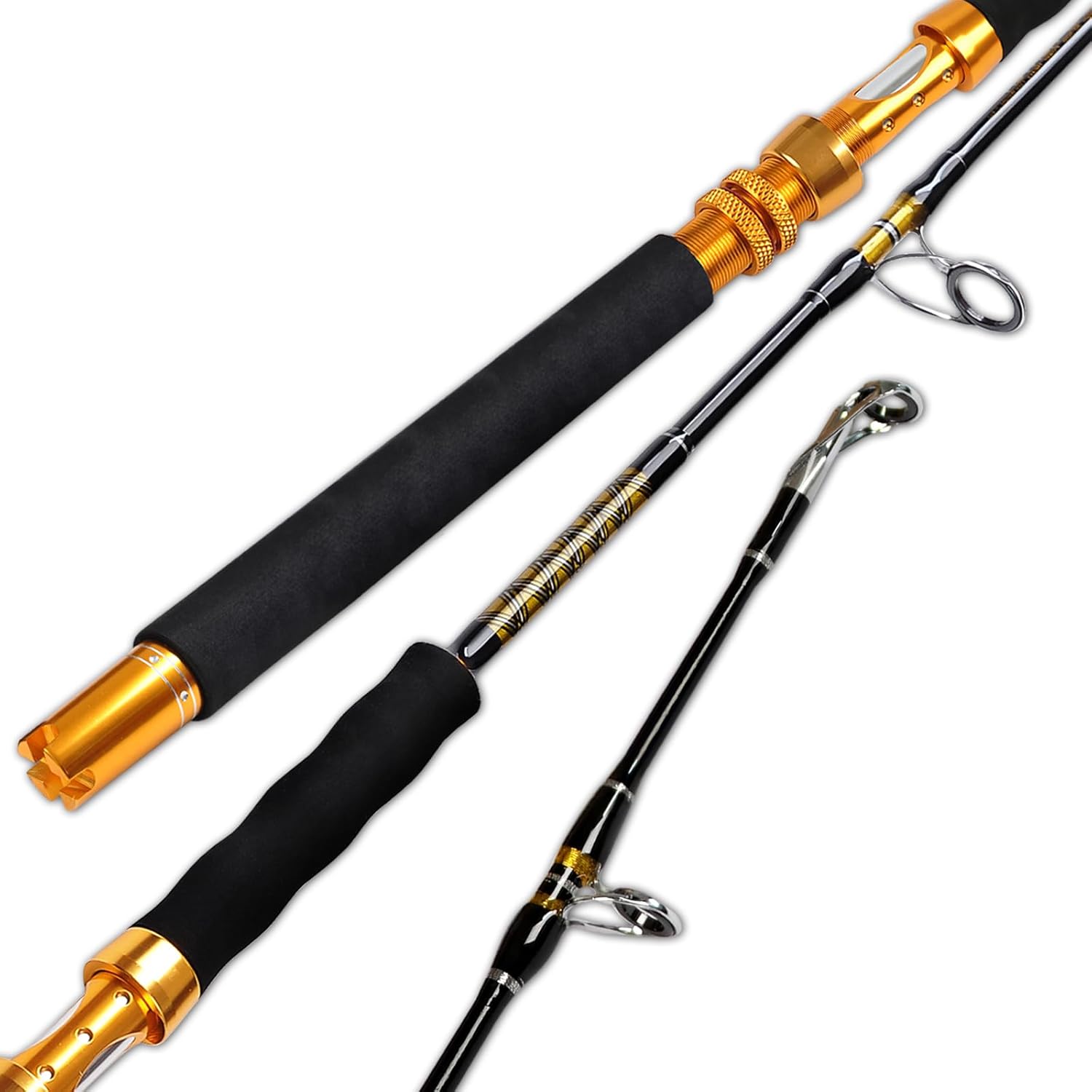 Saltwater Jigging Spinning Rod 1-Piece Heavy Jig Fishing Rod (30-50 lb/50-80 lb/80-120 lb, 5 Feet 6 Inch) 5'6" - 80-120lbs - 1pc