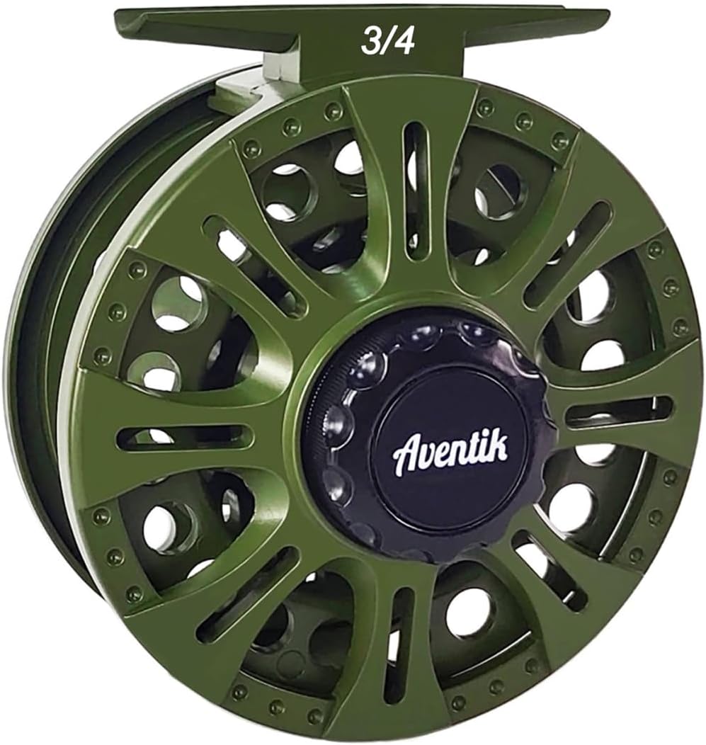 HVCE Graphite Fly Reel Center Drag System Classic III Graphite 3/4, 5/6, 7/8wt Large Arbor Freshwater Fly Fishing Reels 3/4 Only Reel