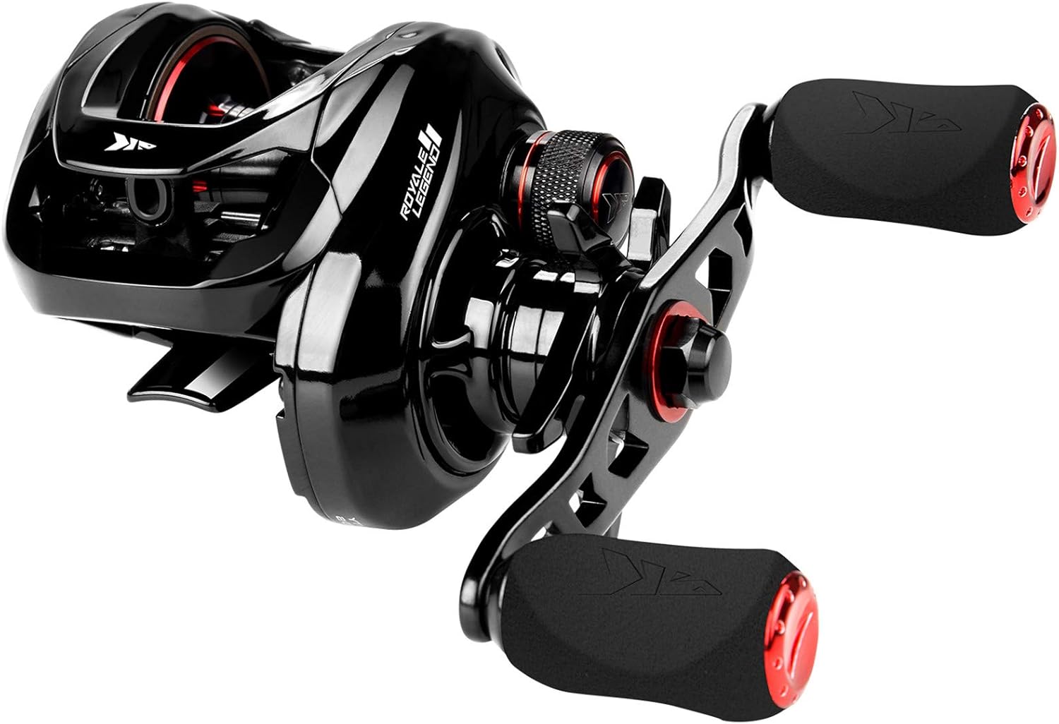 Royale Legend II Baitcasting Reels, New Compact Design Baitcaster Fishing Reel, 17.64LB Carbon Fiber Drag, Cross-Fire 8 Magnet Braking System, Available in 5.4:1 and 7.2:1 5.4:1-left