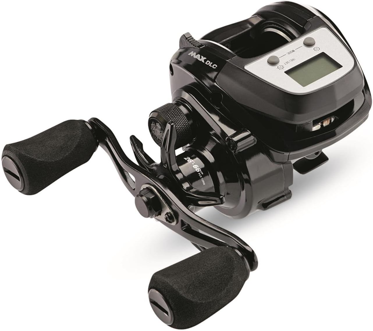 Max Digital Line Counter Low Profile Baitcast Reel, Size LP (1498366), Carbon Fiber Star Drag, Max of 20lb - 9.0kg, Durable, Lightweight and Strong,Black