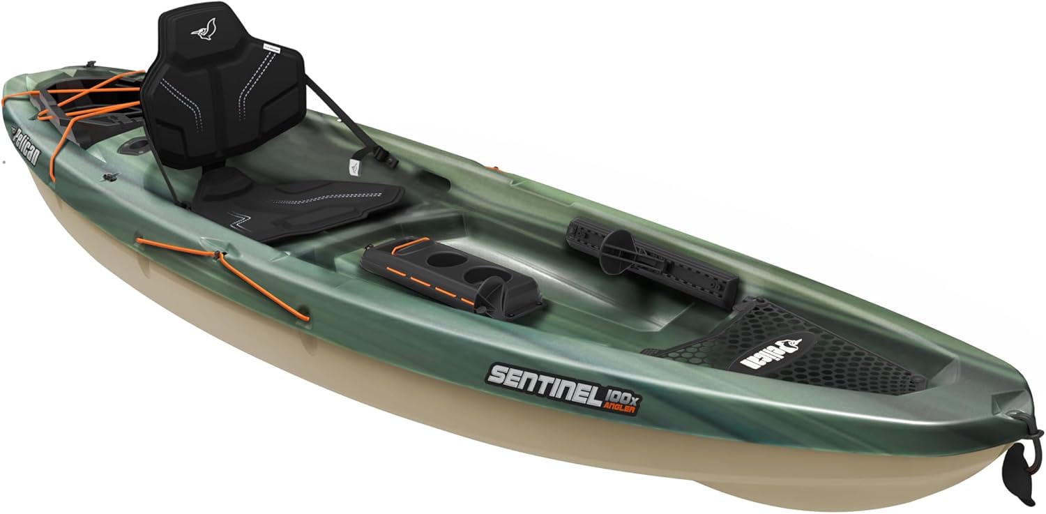 Sentinel 100X - Angler Sit on top Fishing Kayak - Lightweight - Ergolounge™ Seating System Fade Black Green