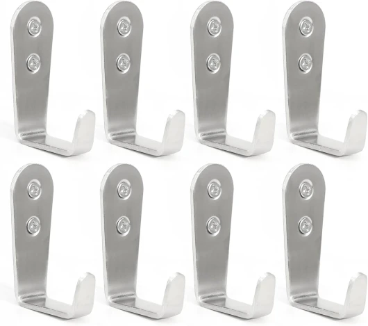 8 Pcs Stainless Steel Hooks for Hanging, Heavy Duty Hook, Wall Hooks Key Holder Wall Mount Hanger Coat Hook Garage Storage Screw Utility Hooks (Silver)