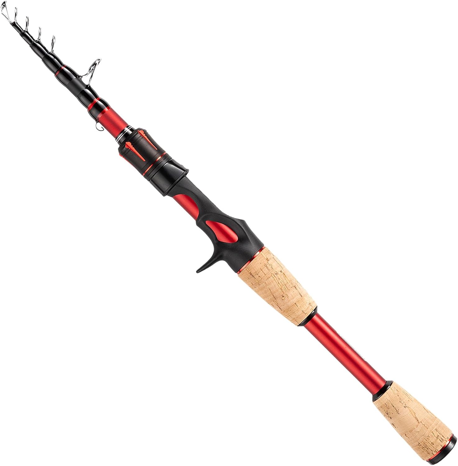 XPEDITE LITE Portable Telescopic Fishing Rods & Combo, Spinning & Casting Fishing Poles, 24T Carbon Rod Blanks, Solid Carbon Tip, Split Cork Grips, Travel Rod, Combos with 5+1BB Spinning Reel