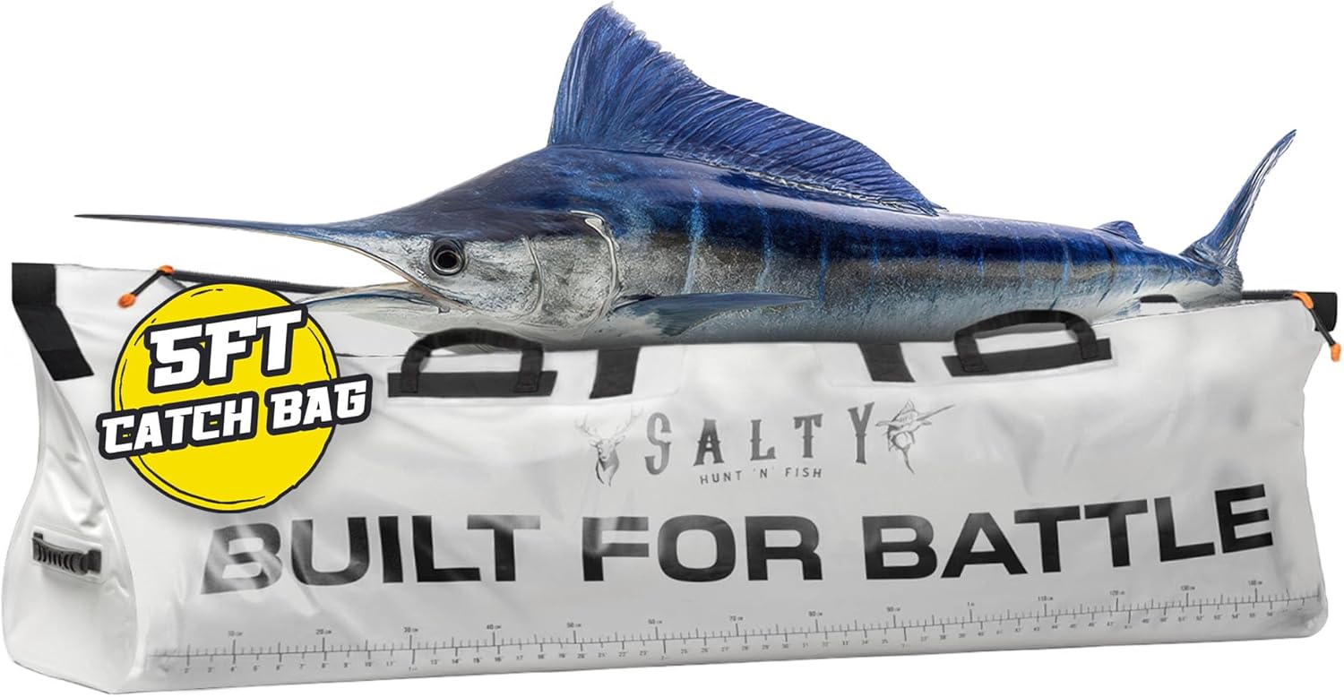 Salty Captain 5ft Insulated Catch Bag – Leak-Proof, Durable Fish Storage Bag for Boating, Fishing & Outdoor Adventures – Lightweight, Easy-to-Carry, Keeps Catch Fresh Longer