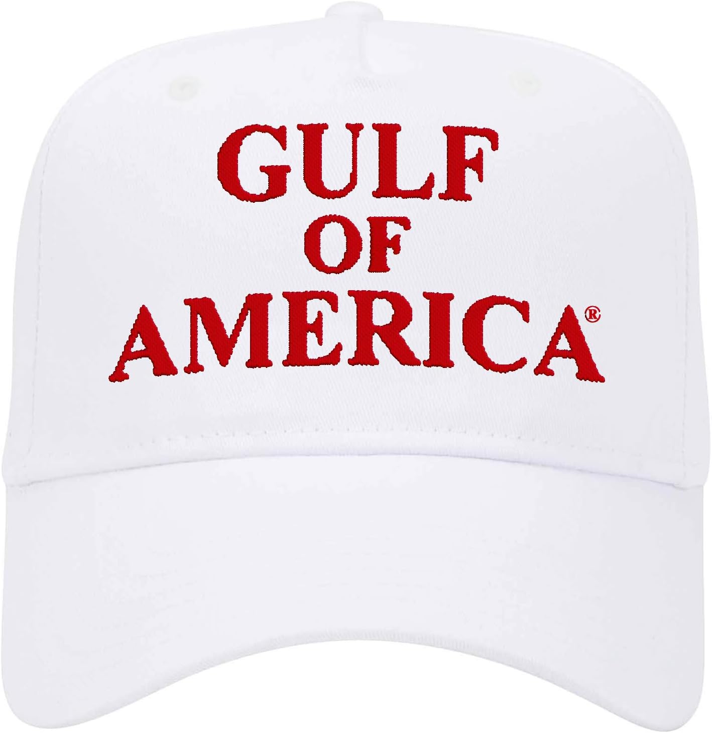 Hat - White Trump MAGA Style Baseball Cap for Men Women - Red Stitch - Embroidered in The USA One Size White/ Red