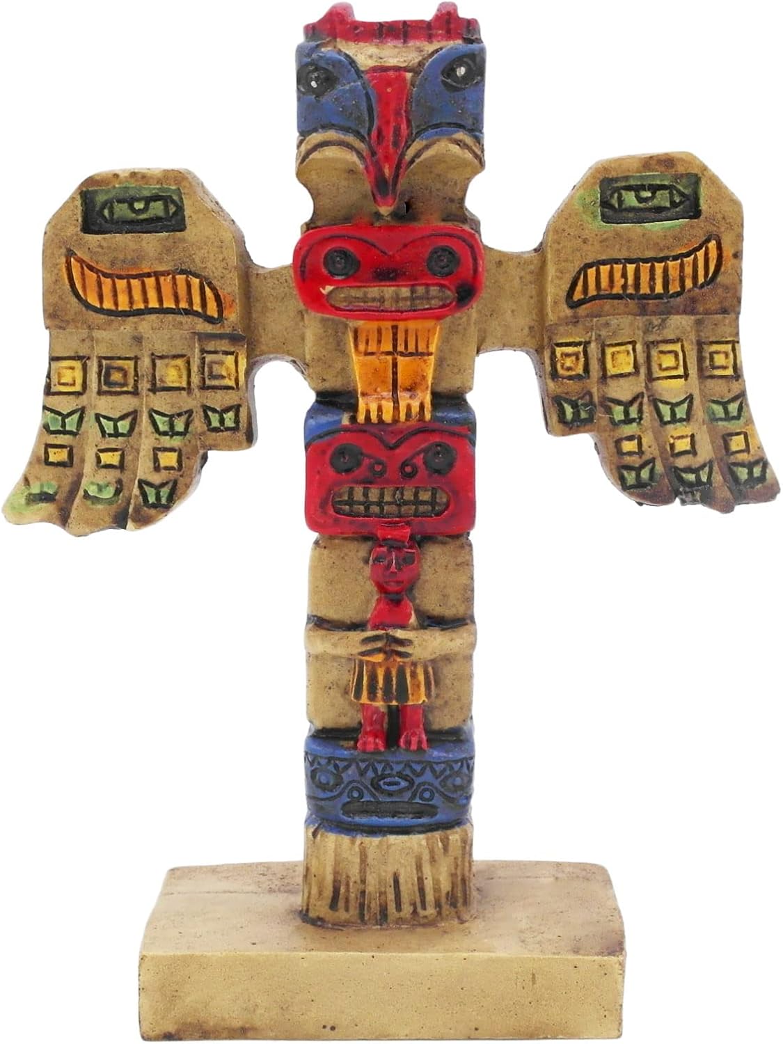 Indian Totem Pole Fish Tank Decorations Décor Native American Tribe Clan Sculpture Ancient Culture Reptile Lizard Spider Tanks Terrarium Hawaiian Statue Figurine Ornament