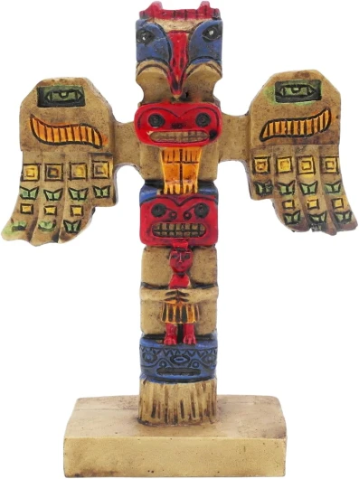 Indian Totem Pole Fish Tank Decorations Décor Native American Tribe Clan Sculpture Ancient Culture Reptile Lizard Spider Tanks Terrarium Hawaiian Statue Figurine Ornament