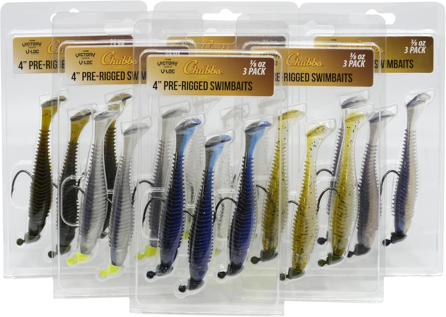 Pre-Rigged 3-4 inch Swimbait Kit - 6 Different Packs - 18-24 Total Fishing Lures