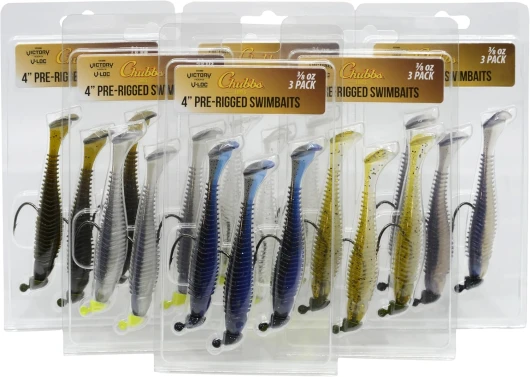Pre-Rigged 3-4 inch Swimbait Kit - 6 Different Packs - 18-24 Total Fishing Lures