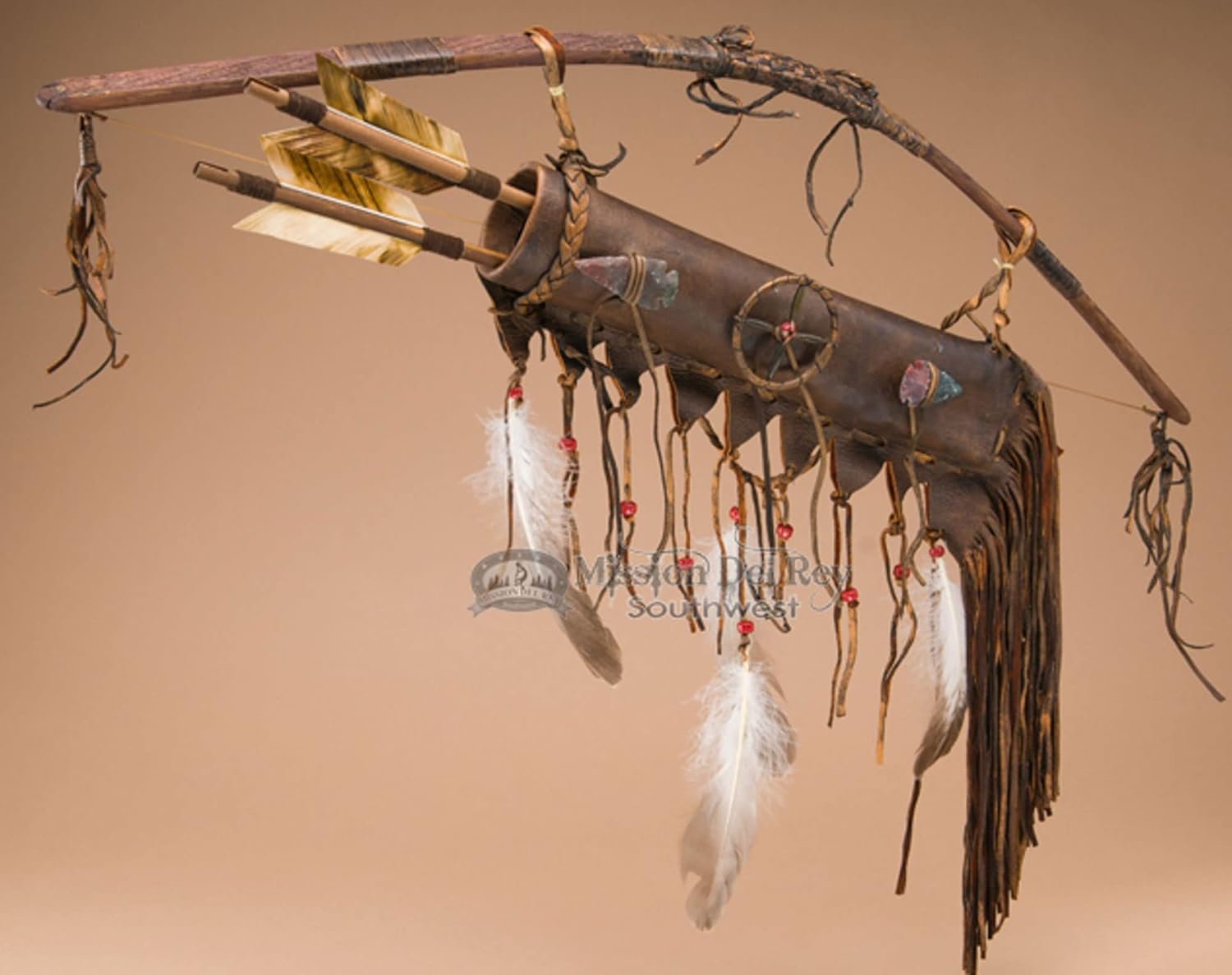 Mission Del Rey Navajo Deer Skin Bow & Quiver 28" -Scout for Southwest and Western Decor