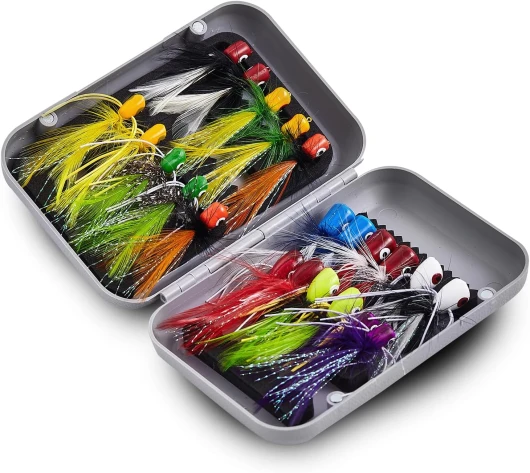 Fly Fishing Poppers - Assorted Colors & Sizes for Bass, Trout, Panfish 22PCS Popper Flies Kit
