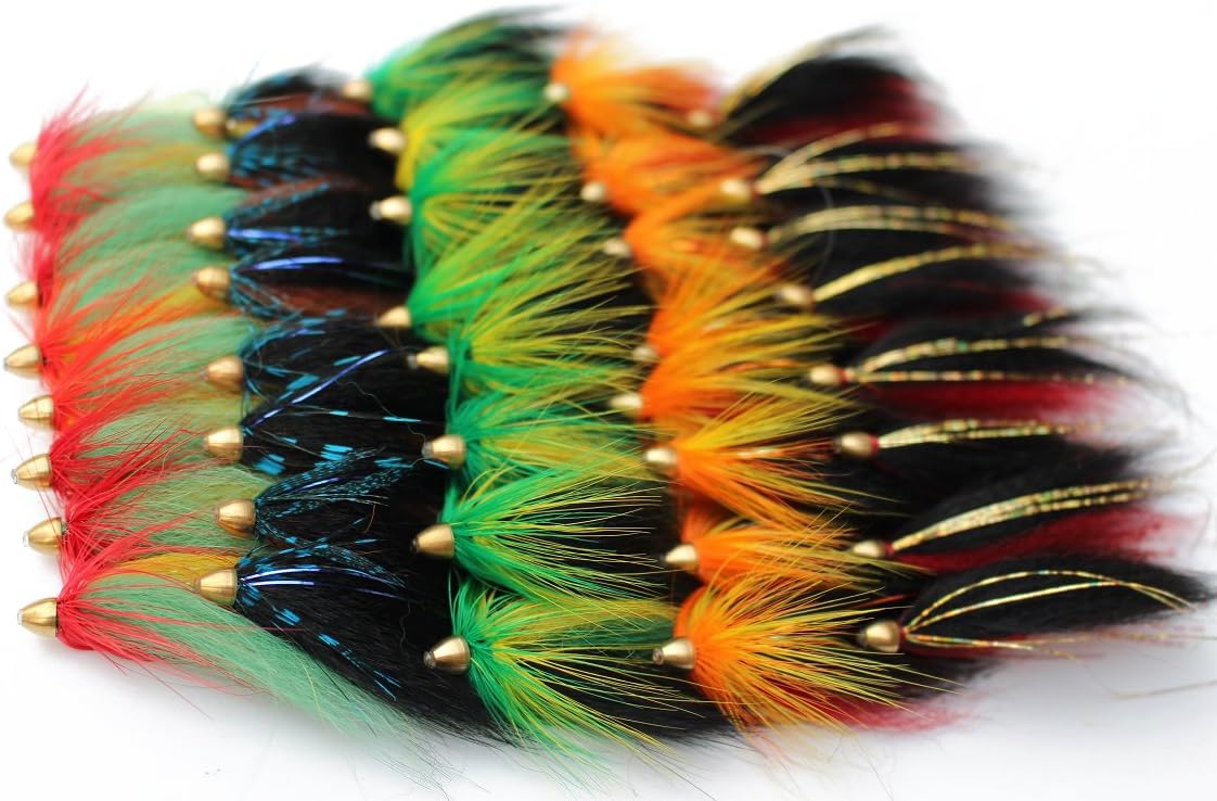 40 pcs/lot 2" Weighted Cone Head Tube Fly 5 Colors Assorted Streamer Salmon Trout Steelhead Fly Fishing Flies Lures Set