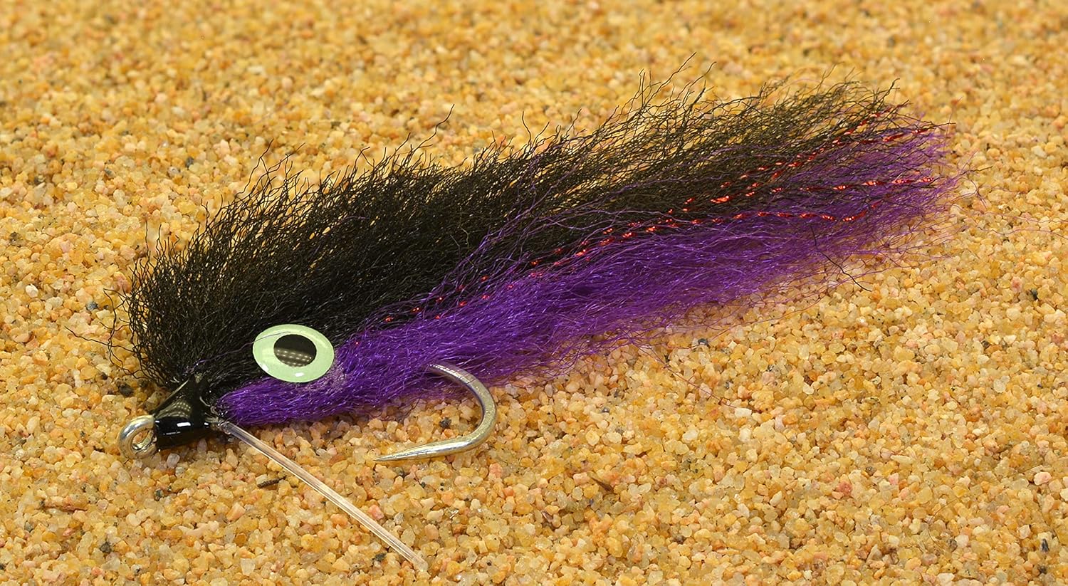 Saltwater Mullet Fishing Fly - Tarpon, Snook & Reds - 3 Pack - Hook #3/0 3ct Purple Mullet - #3/0