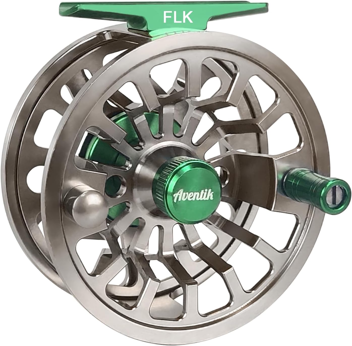 FLK II Fly Fishing Reel Aluminum Trout 3/5, 5/7, 7/9wt Large Arbor Freshwater Fly Reel with Line - 7/9wt Silver-without Line