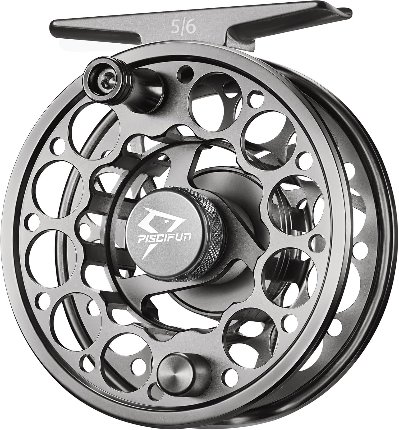 Sword Fly Fishing Reel, CNC-Machined Aluminum Alloy Fly Reel, 3/4, 5/6, 7/8, 9/10 Weight, Black, Gunmetal, Space Gray Gray-without Line 3/4wt