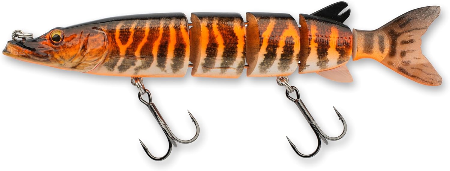 3D Hard Pike Fishing Hard Bait Black/Orange 10 1/4 in - 2 oz