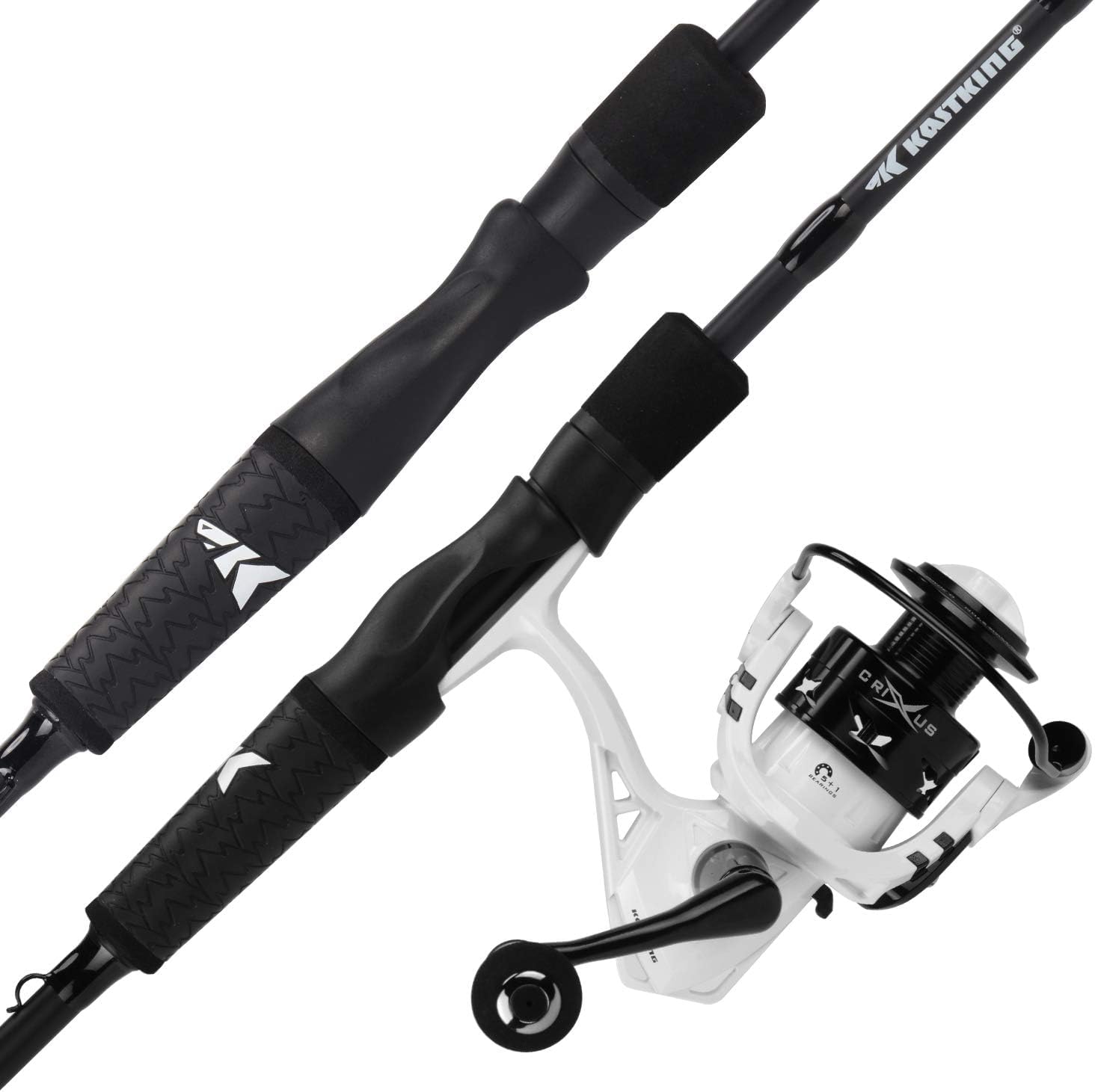Crixus Fishing Rod and Reel Combo, High Performance Spinning & Baitcaster Combo, IM6 Graphite 2Pc Blanks, Zirconium Oxide Rings, SuperPolymer Handle, Lightweight Reel with Aluminum Spool A: Spin-5'6" Light-2pcs,2000 Reel