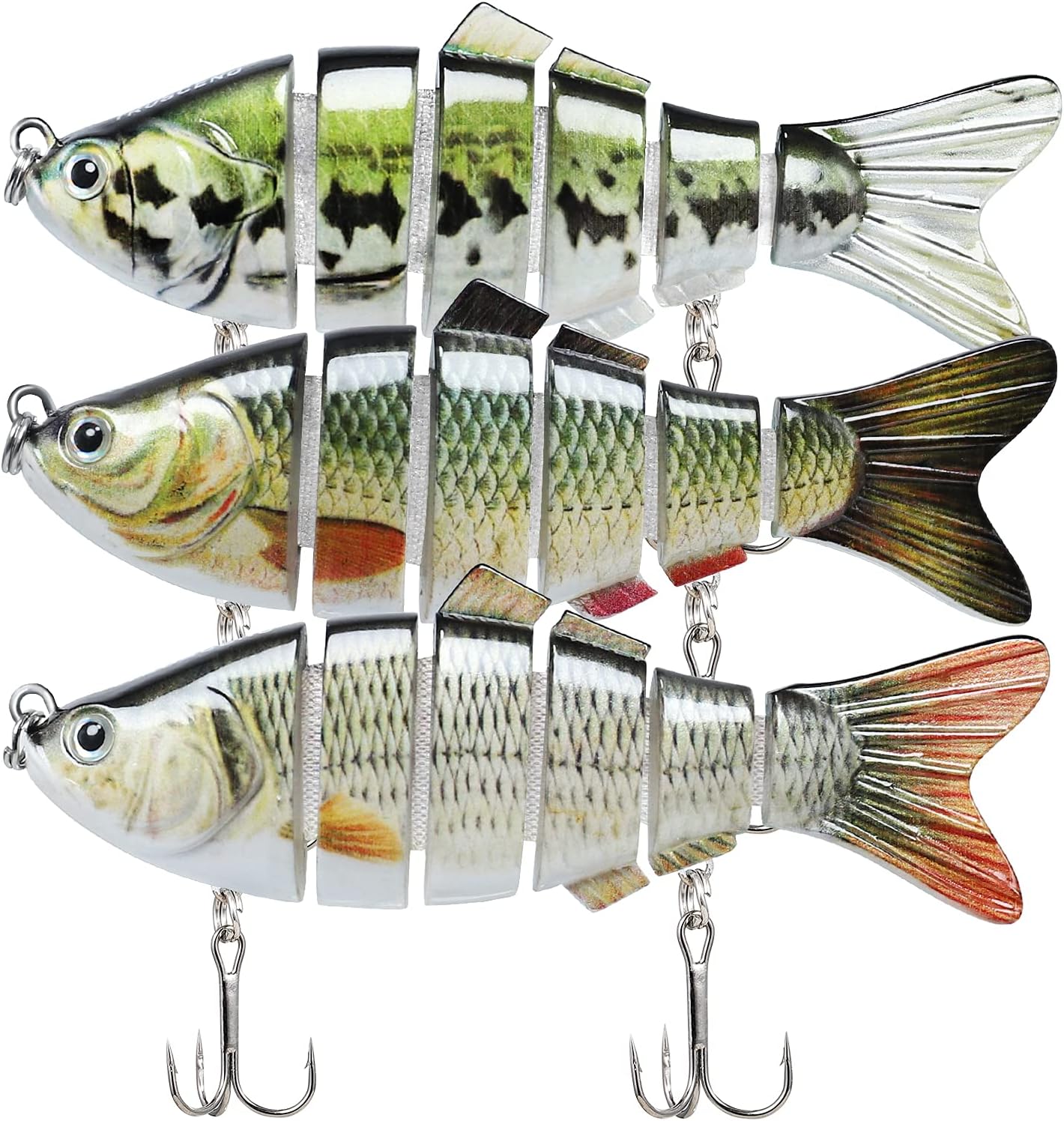 Easy Catch Swimmax, Magic Noisy Turbulent Wiggling and Vibrating Actions for More Bites, Segmented Swimbait Jointed by Dyneema Strongest Fiber, Lifelike Fishing Lures for Relax Family Fishing A-4",0.7oz