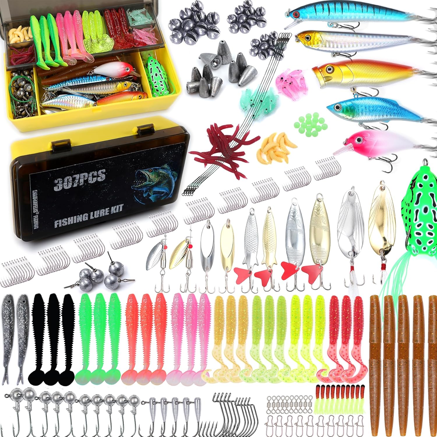 Fishing Gear Fishing Lures All-in-one Tackle Box Minnow Crankbait Spinnerbaits VIB Jigs Hooks Paddle swimbaits Frog Lure Spoon Sinking Lure for Bass Trout Walleye Redfish