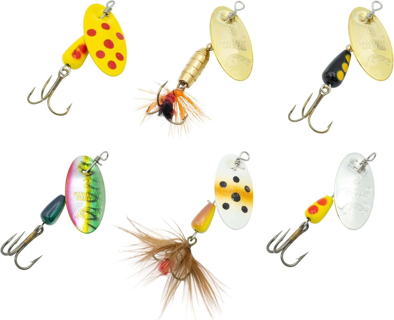 Fishing Lures 6-Pack All Time Greatest Fish Catcher World Famous Spinning Lures in Value Kit Spinners for Trout, Salmon, Panfish, Bass, Crappie & Perch