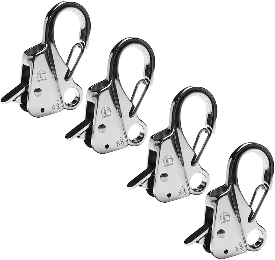 Stainless Steel Boat Fender Clip Boat Fender Quick Release Clip Boat Bumper for Docking Ideal for Boat Docking Silver 4 Pack