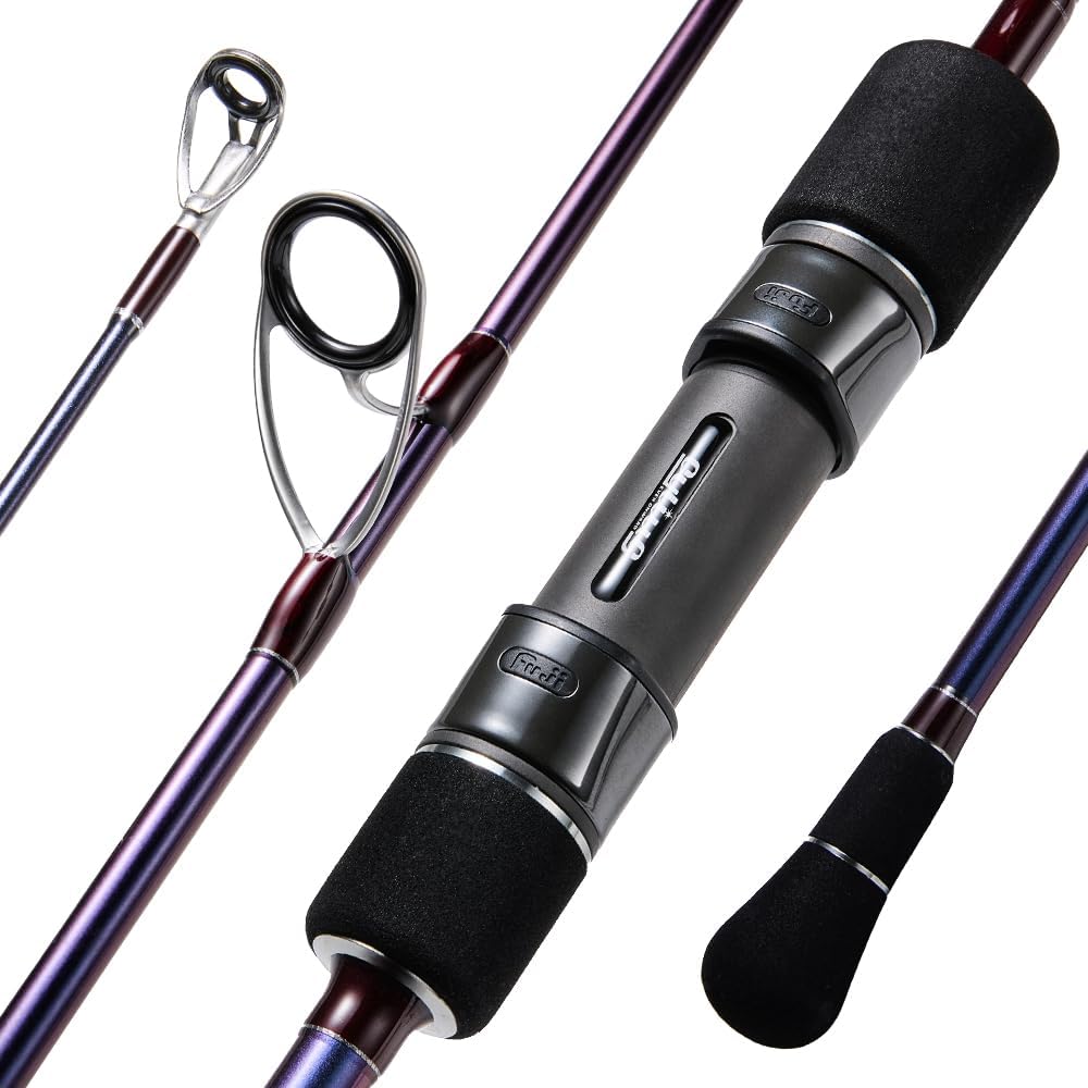 Saltwater Fishing Rod - 2-Piece Slow Jigging Rod with Fuji Guides & Toray Carbon Fiber,Split Rear High EVA Handle,Spinning/Casting Reel Compatible for Offshore & Deep Sea Fishing S622-2-M Light Spinning