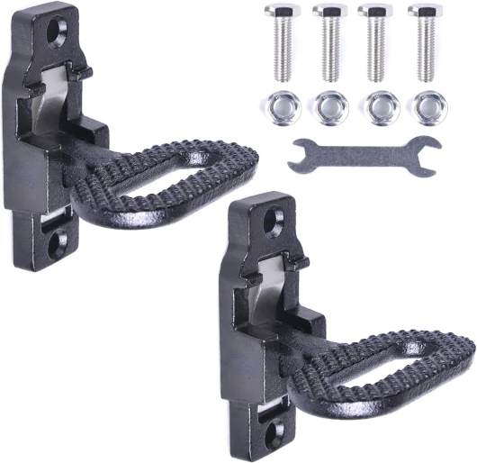Galvanized Steel Folding Safety Step and Handle 2 Pack Multi-Purpose Step and Grab Handle for Trucks Trailers RVs Worktop Houseboat-Black 2 Count Black