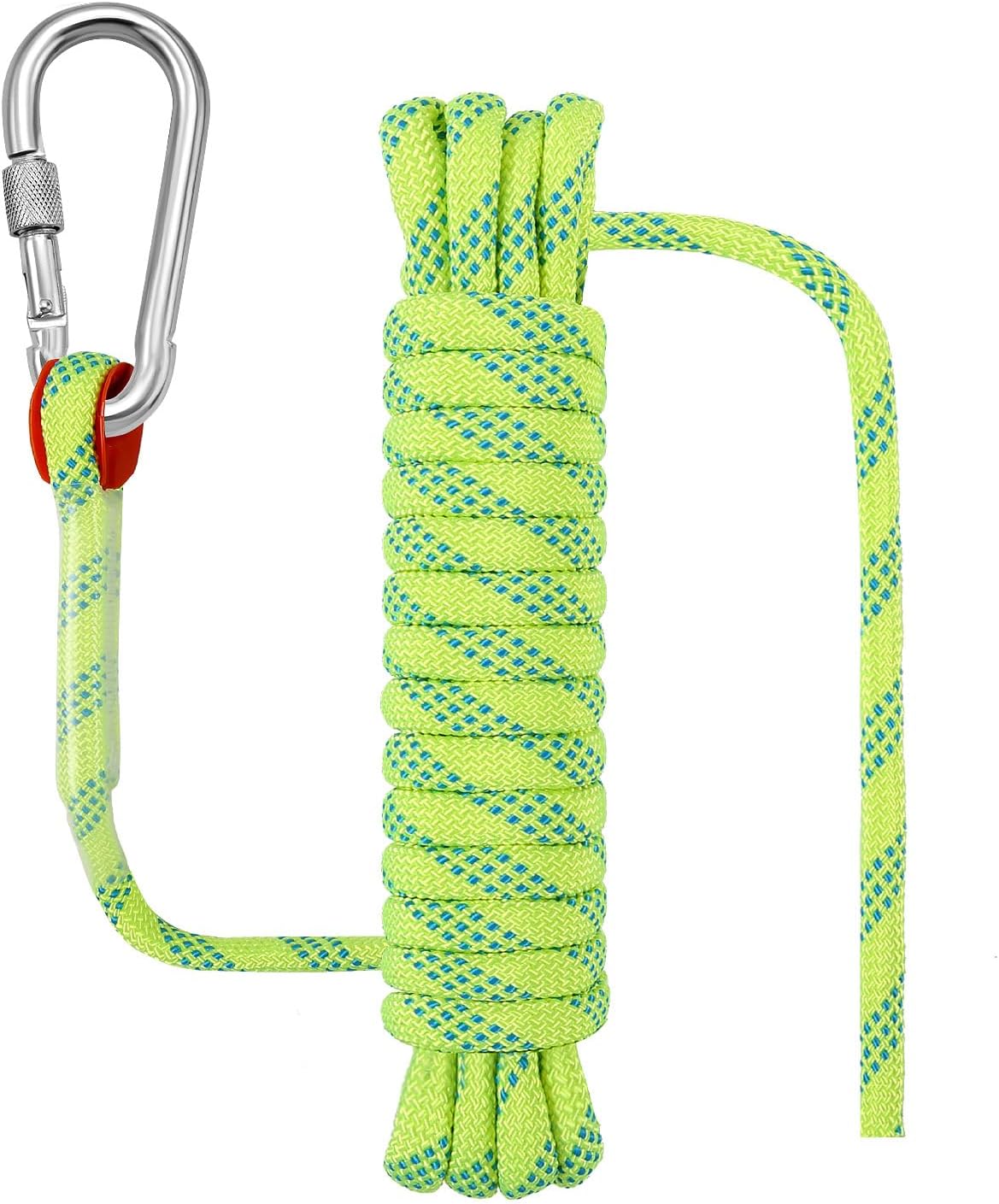 Outdoor Rope for Marine, Hunting, Boating, Fishing, Rafting, Camping, Hiking, Anchor, Mooring, Floating, Dock Lines, Canoe, Rescuing, Knotting Practice 5/16 in x 15 ft Fluorescent Green