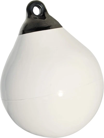 Taylor Made Tuff End Buoy, White (12") – Flexible, Strong, Marine-Grade Vinyl Buoy for 25-40 Foot Boats – Easy-to-use, Trivalve™ Inflates with Standard Ball Pump – 2020108080 Color - White 12" Diameter