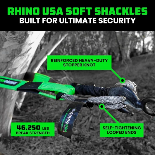 Synthetic Soft Shackle Rope (1-Pack) - 1/2 Inch x 22 Inch (44,050lb Min Break Strength) Offroad Soft Shackle Recovery Kit for Truck, UTV, ATV - Compatible with Jeep, Toyota, Ford & More! Gray 1/2 inch - 1 PK