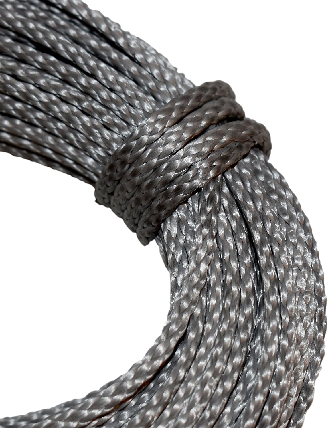 Samson Amsteel Blue Rope 1/4" Strong Dyneema Fiber, 8600 lb Tensile Strength, Torque Free, Low Stretch, 12 Strand, Easy to Splice, Wire Replacement and More (1/4" x 25', Silver) 1/4" x 25' Silver