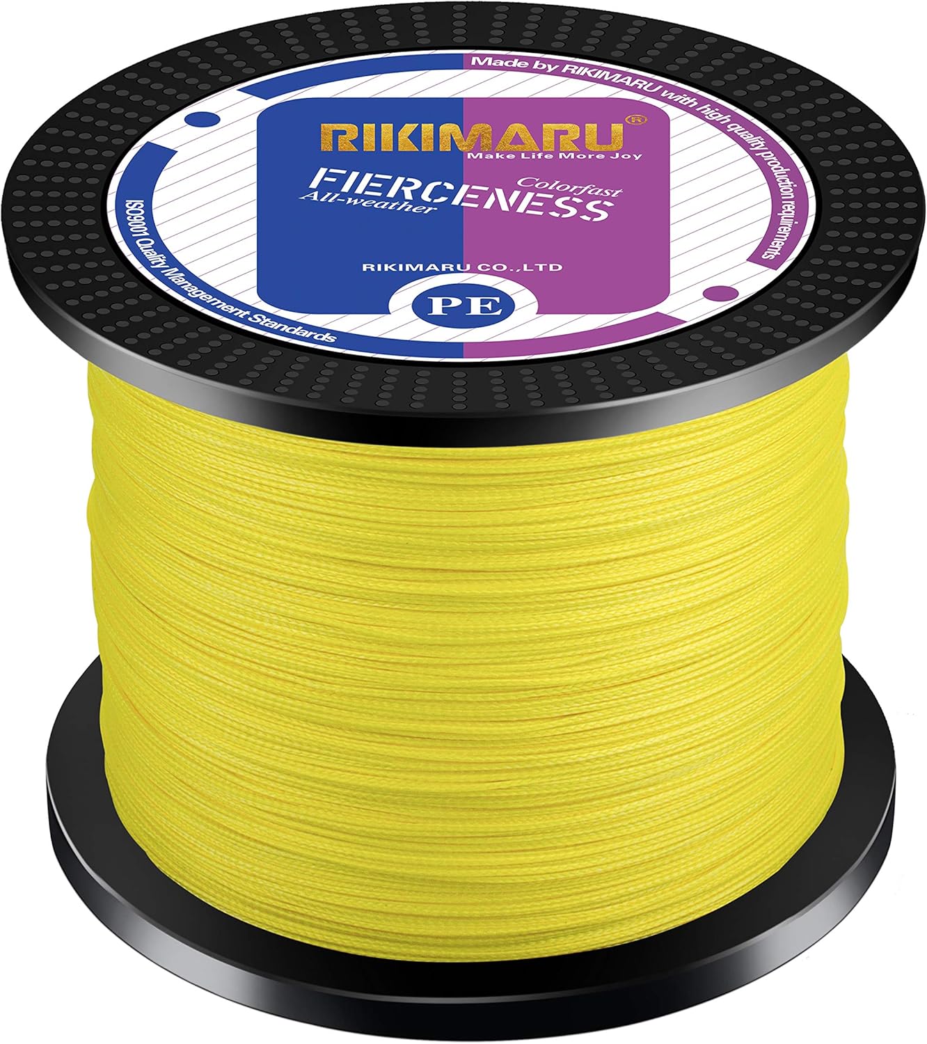 Braided Fishing Line Abrasion Resistant Superline Zero Stretch&Low Memory Extra Thin Diameter 327-1094 Yds, 4-180LB Fluorescent Yellow 327 Yds/0.25mm/30LB
