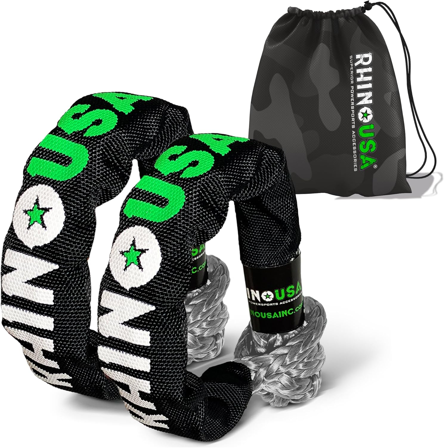 Synthetic Soft Shackle Rope (2-Pack) - 1/2 Inch x 22 Inch (44,050lb Min Break Strength) Offroad Soft Shackle Recovery Kit for Truck, UTV, ATV - Compatible with Jeep, Toyota, Ford & More! Gray 1/2 inch - 2 PK