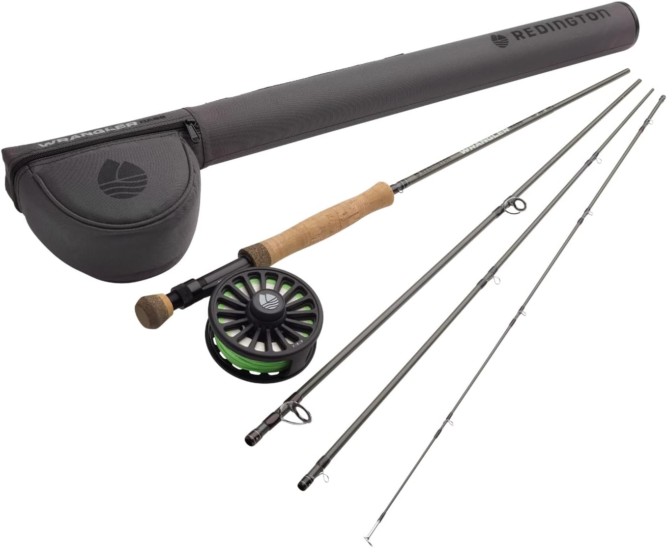 Wrangler Fly Fishing Kit, Medium Fast Action Rod, Crosswater Reel, Fly Line, Leader, & Carrying Case Bass